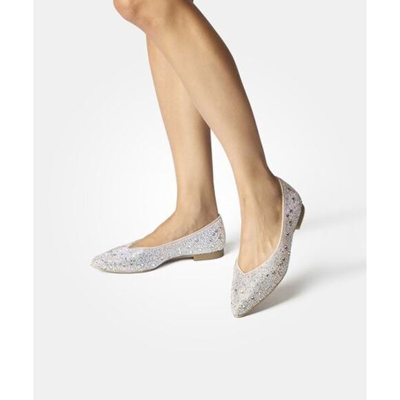 PAUL GREEN EMBELLISHED TOPAZ FLAT IN CRISTALL BISCUIT SZ UK 3 / US 5.5 - Picture 3 of 16